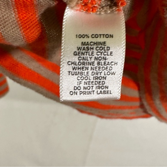 Ann Taylor Loft Striped Top size Small Orange and Brown Autumn Fall - Picture 4 of 5